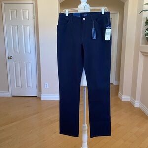 NWT Chaps Perfectly Polished Mid Rise Slim Leg Stretch Navy Dress Pants MSRP $59